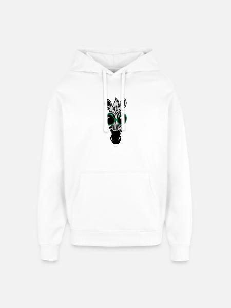 Zebra with sunglasses - Oversized Unisex Hoodie by Stanley/Stella - white
