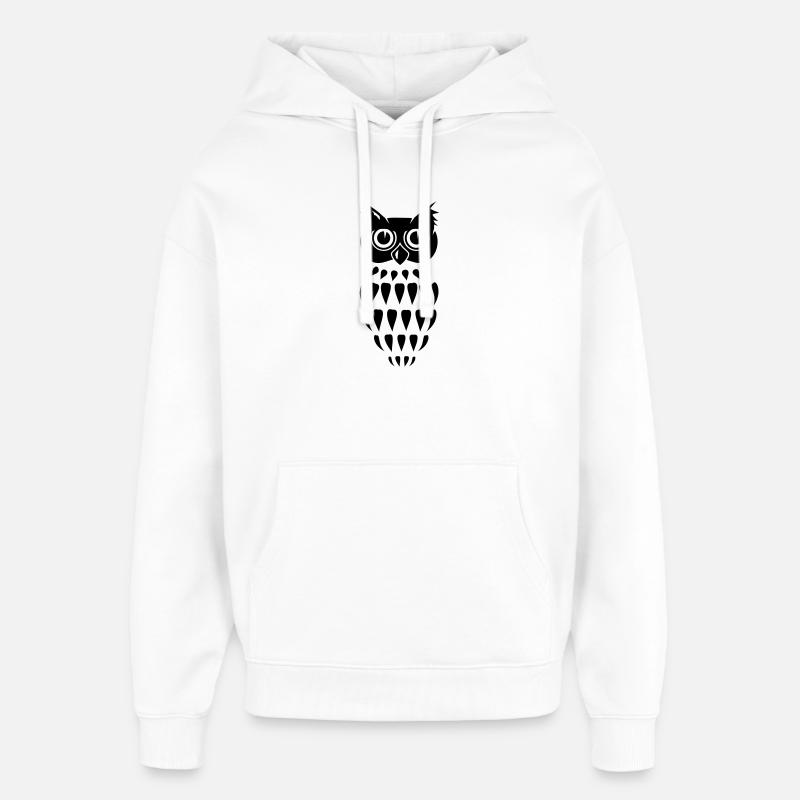 stilisierte Eule - Oversized Unisex Hoodie von Stanley/Stella - Weiß