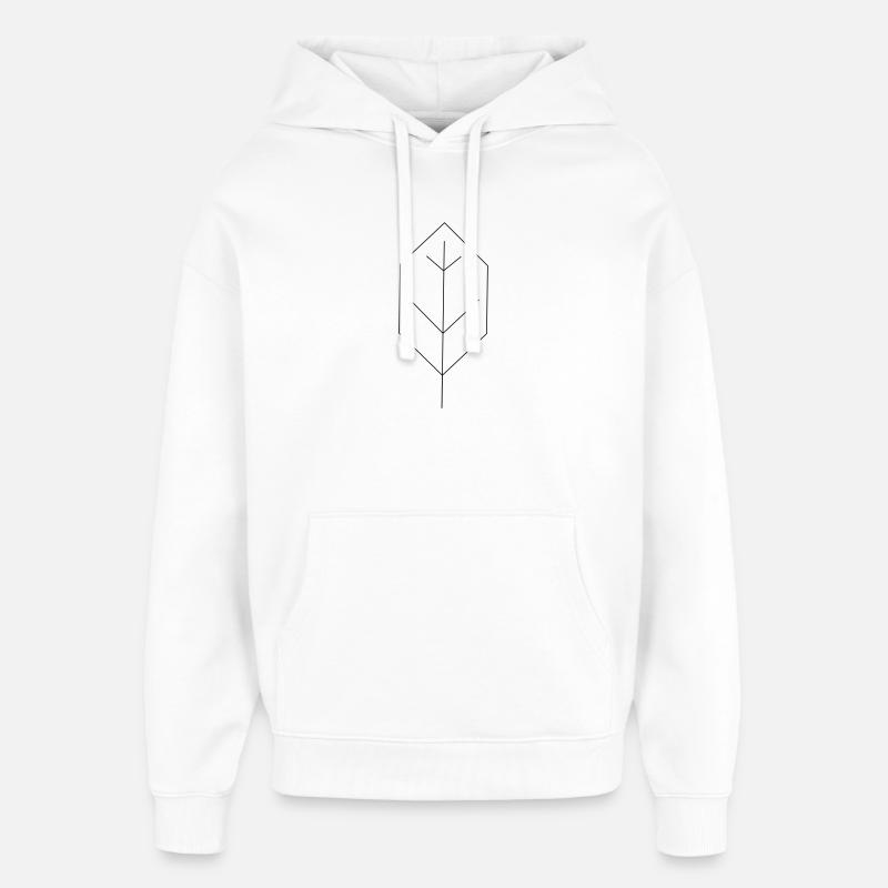 contour des feuilles - Sweat à capuche unisexe Stanley/Stella Oversized - blanc