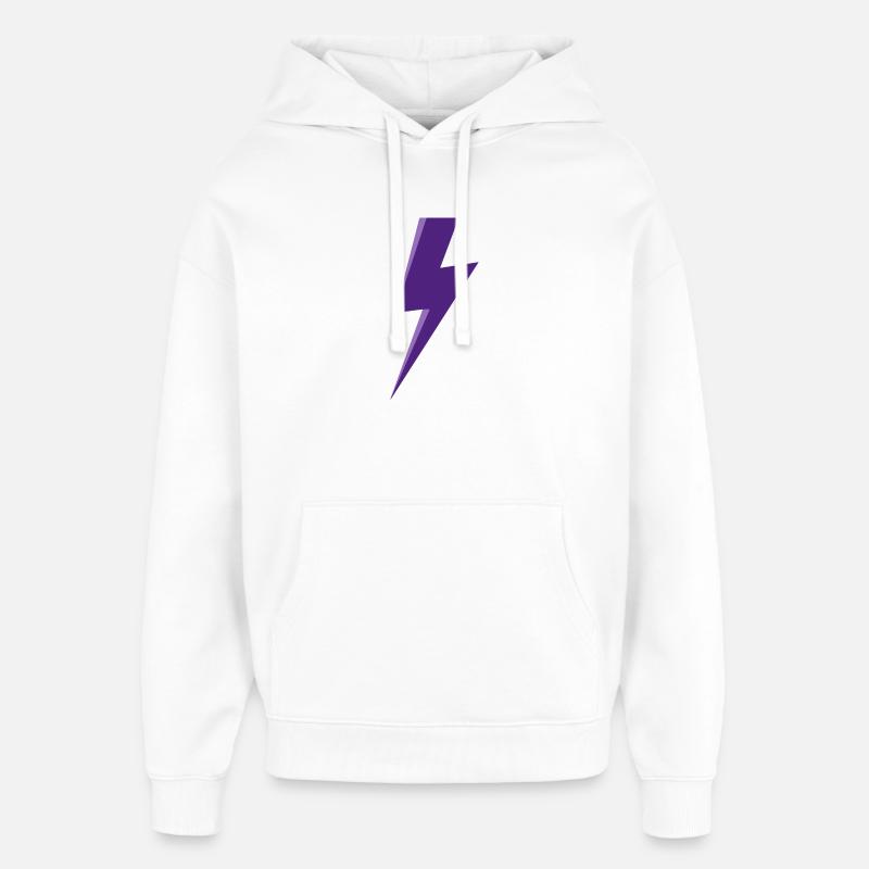 Purple Lightning - Oversized Unisex Hoodie by Stanley/Stella - white