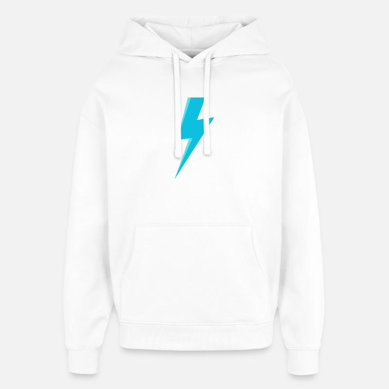 Blauer Blitz - Oversized Unisex Hoodie von Stanley/Stella - Weiß