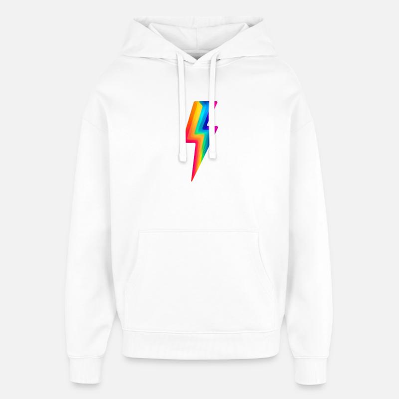 Foudre arc-en-ciel - Sweat à capuche unisexe Stanley/Stella Oversized - blanc
