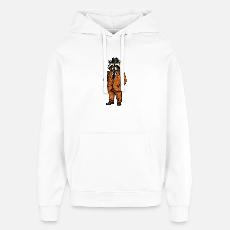 Gentleman raton laveur avec cigare - Sweat à capuche unisexe Stanley/Stella Oversized - blanc