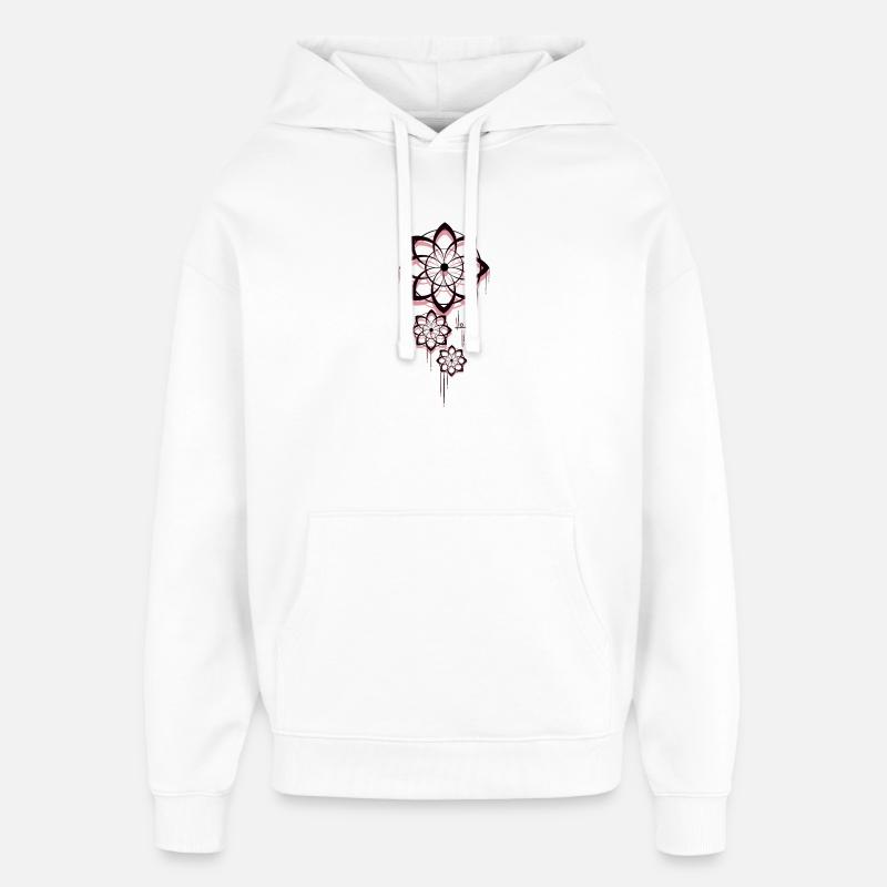 Conception géométrique de l’attrape-rêves Mandala - Sweat à capuche unisexe Stanley/Stella Oversized - blanc