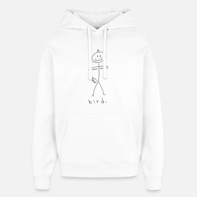 Oiseau. (lignes noires) (par Leni Riosa) - Sweat à capuche unisexe Stanley/Stella Oversized - blanc