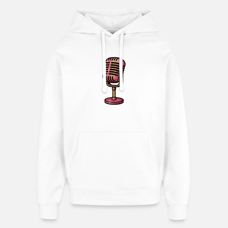 Conception de microphone scintillante - Sweat à capuche unisexe Stanley/Stella Oversized - blanc