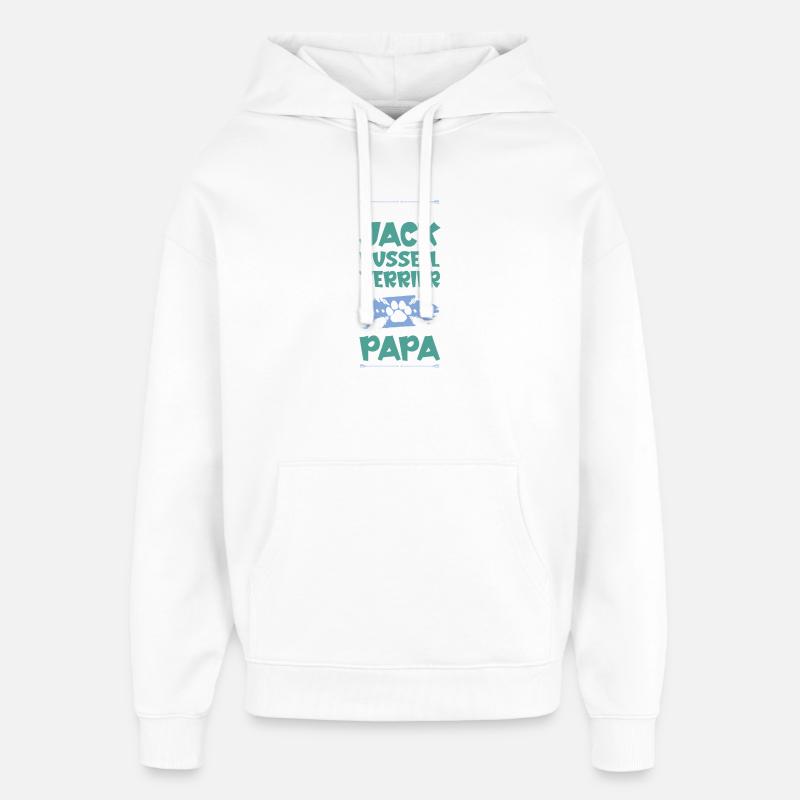Papa chien Jack Russell Terrier - Sweat à capuche unisexe Stanley/Stella Oversized - blanc
