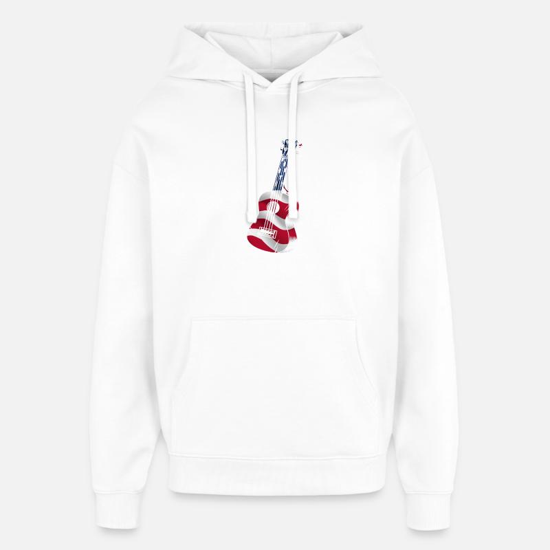 Ukulélé hawaïen Uke Drapeau américain - Sweat à capuche unisexe Stanley/Stella Oversized - blanc