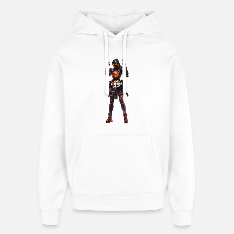 Bitcoin Bazooka – Die Bitcoin-Armee – Samurai 04 - Oversized Unisex Hoodie von Stanley/Stella - Weiß