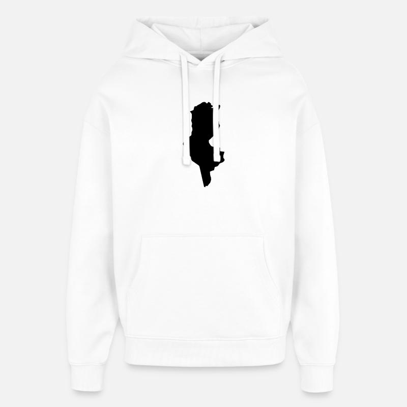 Carte de la Tunisie - Sweat à capuche unisexe Stanley/Stella Oversized - blanc