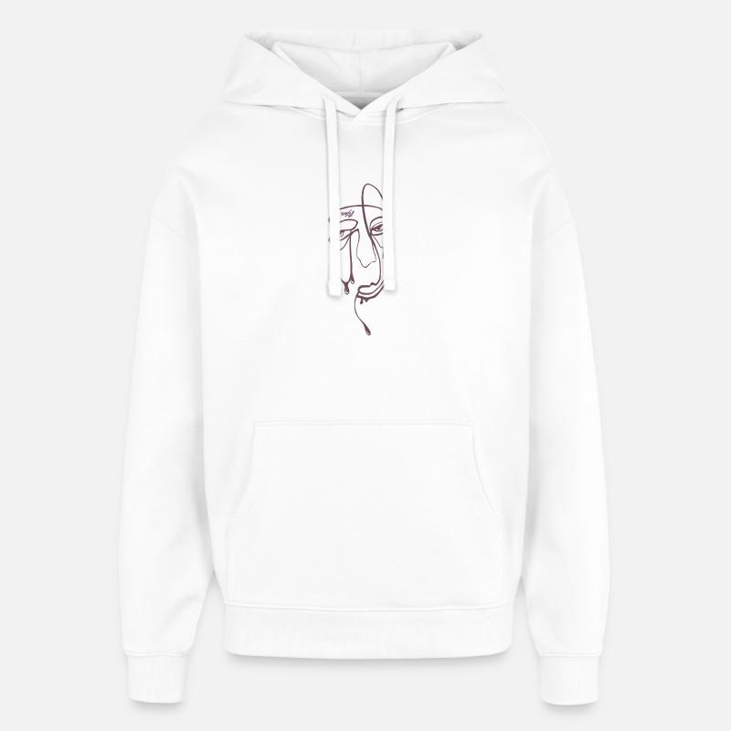 Portrait des Lignes de Déchirure - Sweat à capuche unisexe Stanley/Stella Oversized - blanc