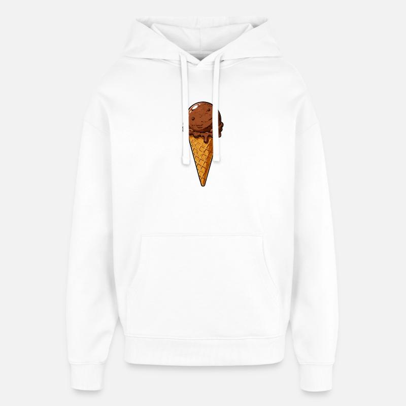Schokoladen Eis Kugel - Oversized Unisex Hoodie by Stanley/Stella - white