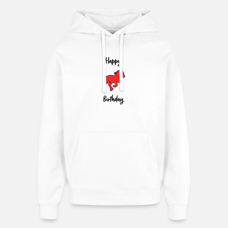 ANNIVERSAIRE. CHEVAL - Sweat à capuche unisexe Stanley/Stella Oversized - blanc
