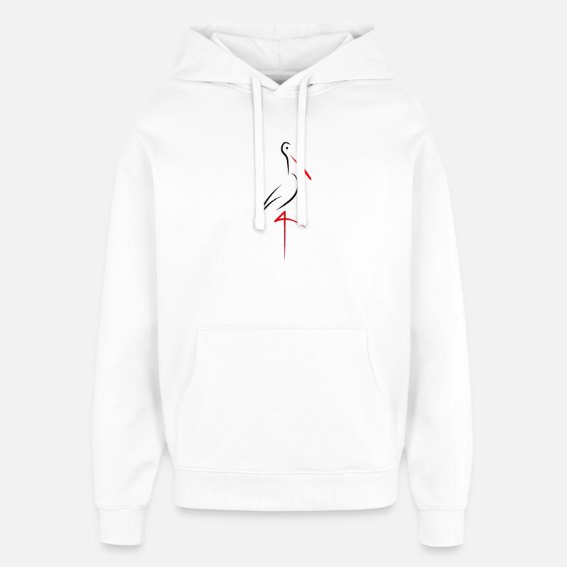 Cigogne - Sweat à capuche unisexe Stanley/Stella Oversized - blanc