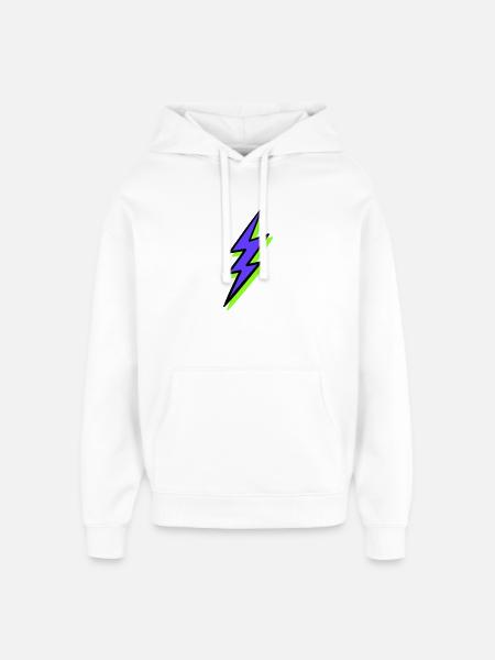 Abstract Ray in Neon Tones - Oversized Unisex Hoodie by Stanley/Stella - white