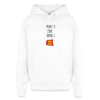 I can't I'm Norman - Normandy - Oversized Unisex Hoodie by Stanley/Stella - white - Front - AI Model Female 172 light (172cm) & AI Model Male 185 light (185cm)