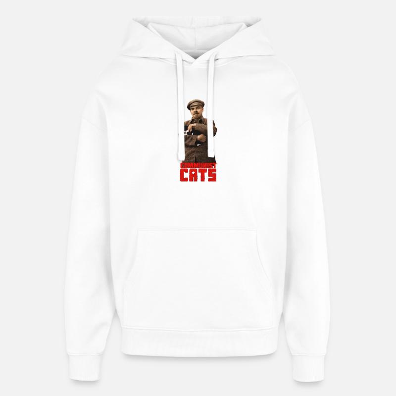 Communist Cats - Lénine - Sweat à capuche unisexe Stanley/Stella Oversized - blanc