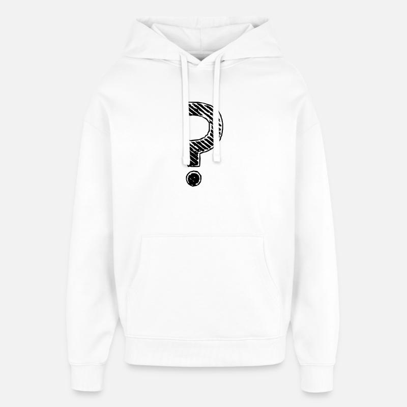 Point d'interrogation rayures regard grunge - Sweat à capuche unisexe Stanley/Stella Oversized - blanc
