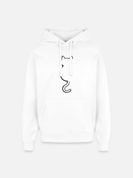 Cat silouette - Oversized Unisex Hoodie by Stanley/Stella - white