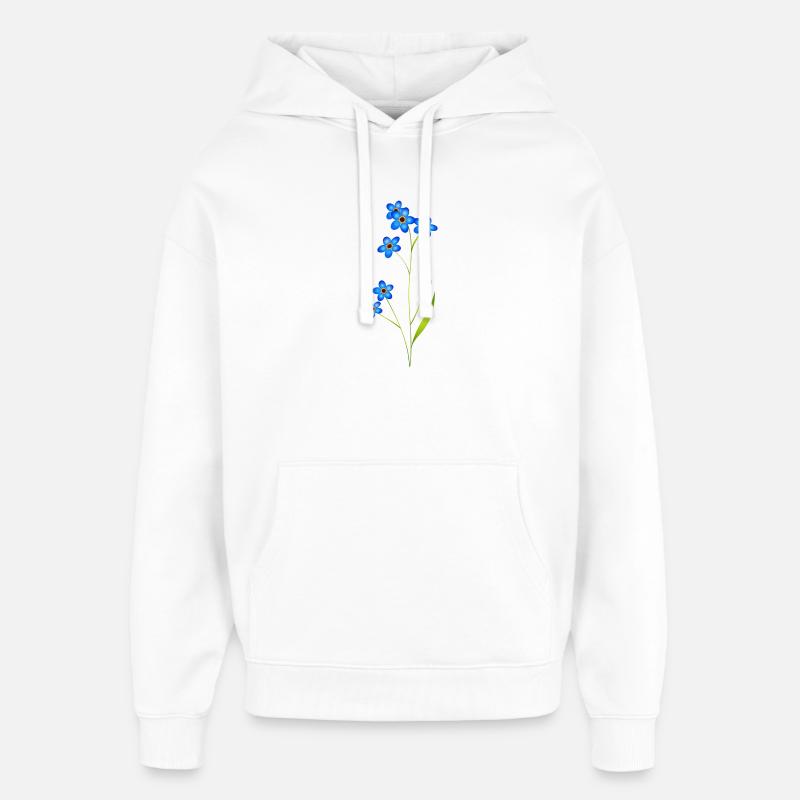 délicat oubliez-moi-pas en bleu classique - Sweat à capuche unisexe Stanley/Stella Oversized - blanc
