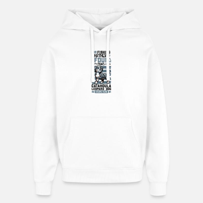 Pêche et Gos d’Atura Català - Sweat à capuche unisexe Stanley/Stella Oversized - blanc