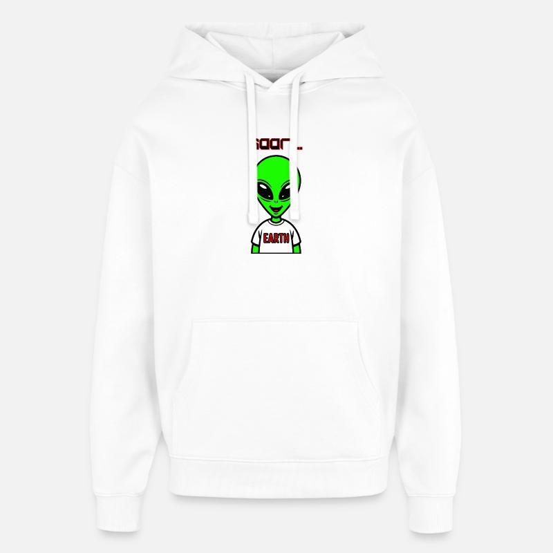 Alien vert - Sweat à capuche unisexe Stanley/Stella Oversized - blanc