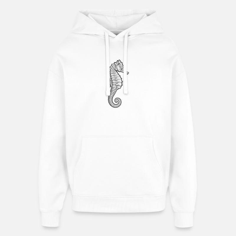 Hippocampe - Sweat à capuche unisexe Stanley/Stella Oversized - blanc