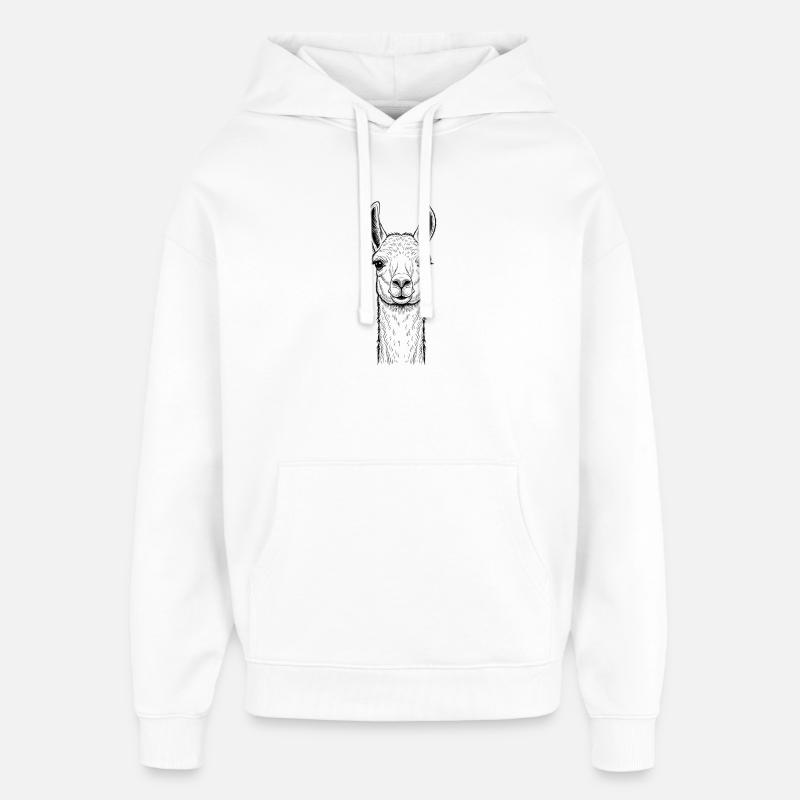 lama - Sweat à capuche unisexe Stanley/Stella Oversized - blanc
