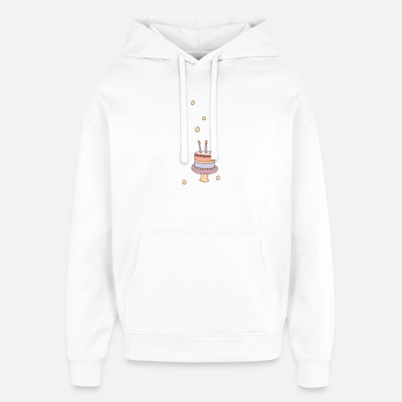 Gâteau d'anniversaire - Sweat à capuche unisexe Stanley/Stella Oversized - blanc