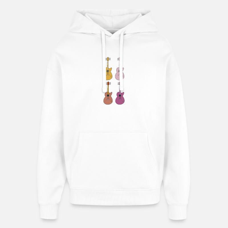 Guitare 4 vitesses - Sweat à capuche unisexe Stanley/Stella Oversized - blanc