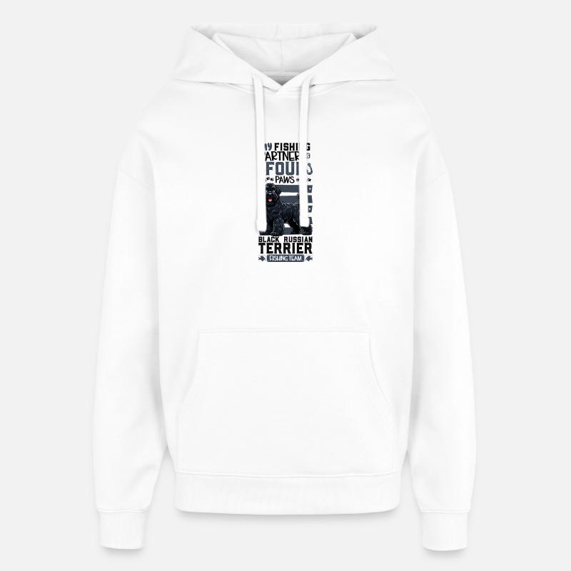 Pêche et chien de Saint-Hubert - Sweat à capuche unisexe Stanley/Stella Oversized - blanc