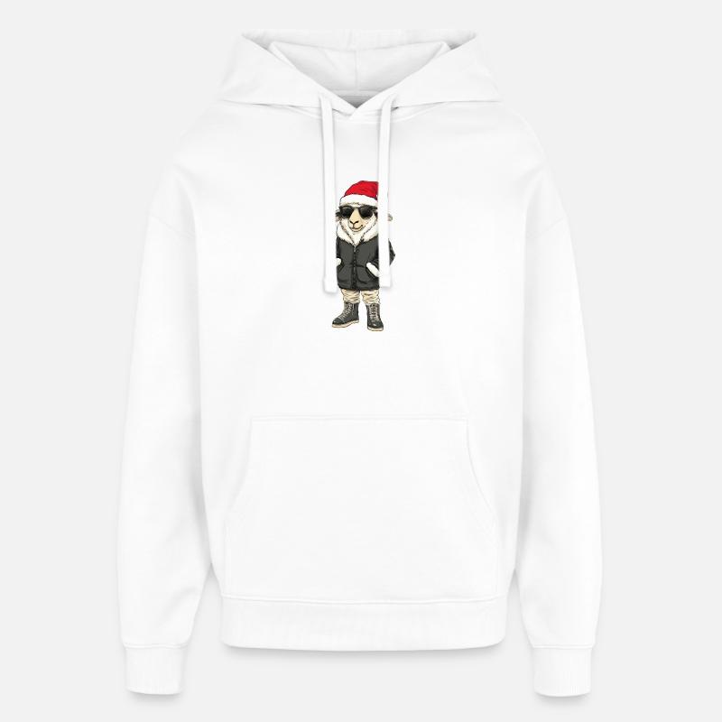 Moutons Noël Hiver - Sweat à capuche unisexe Stanley/Stella Oversized - blanc