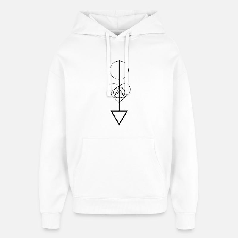 Flèche géométrique - Sweat à capuche unisexe Stanley/Stella Oversized - blanc