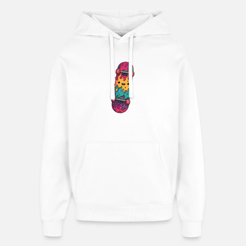 Visage rieur de Flame Skateboard - Sweat à capuche unisexe Stanley/Stella Oversized - blanc
