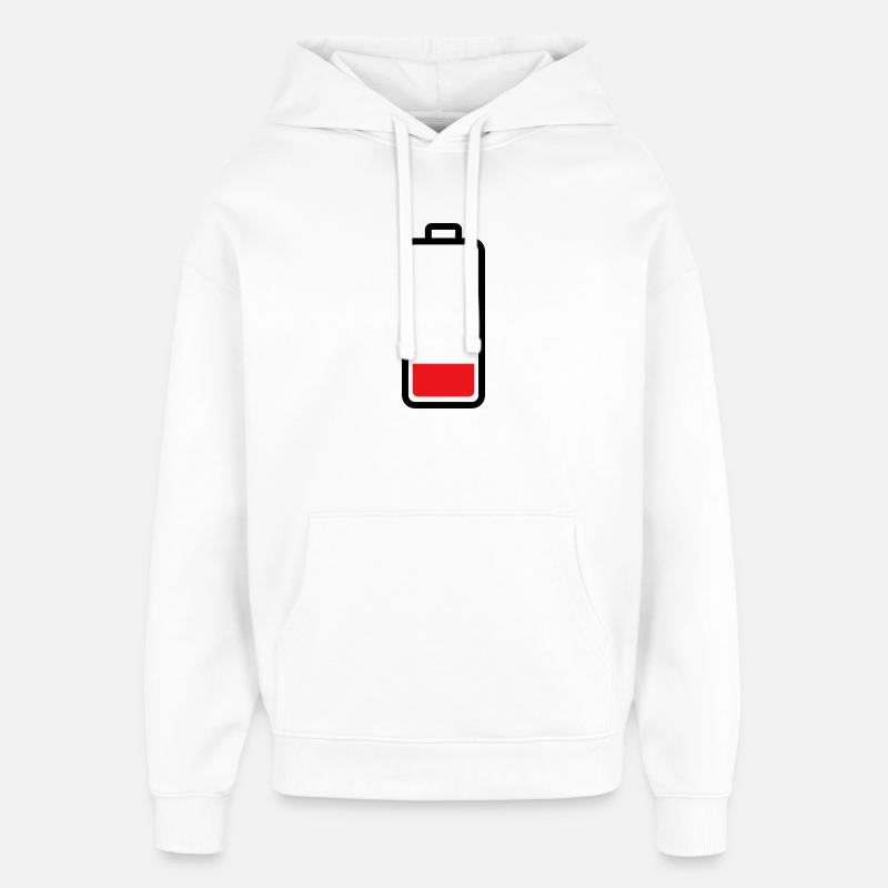 batterie faible - Sweat à capuche unisexe Stanley/Stella Oversized - blanc