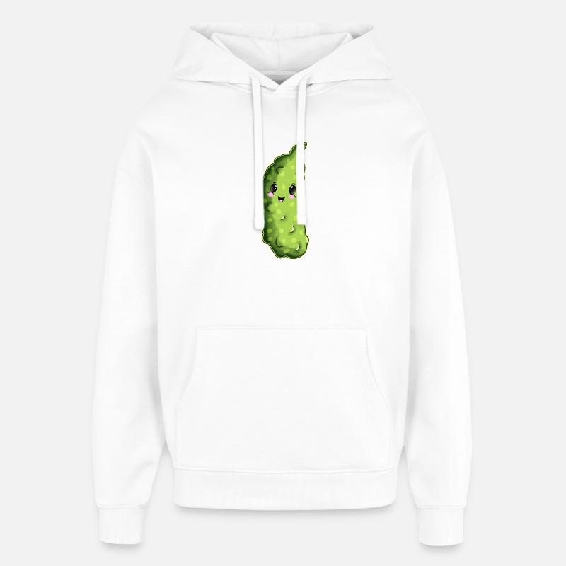 Dessin animé câlin au concombre - Sweat à capuche unisexe Stanley/Stella Oversized - blanc