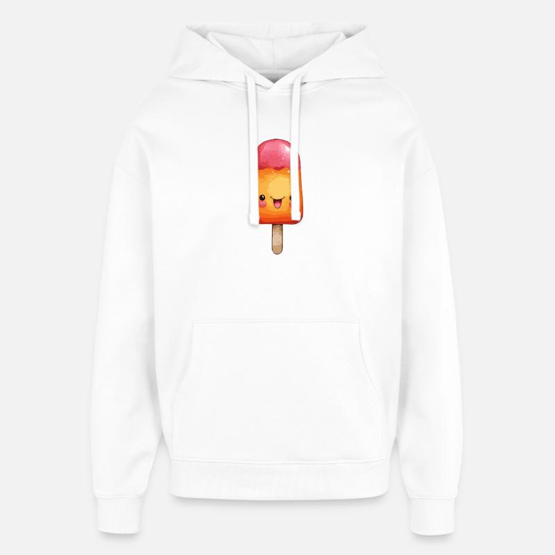 Sourire aux glaces Kawaii - Sweat à capuche unisexe Stanley/Stella Oversized - blanc