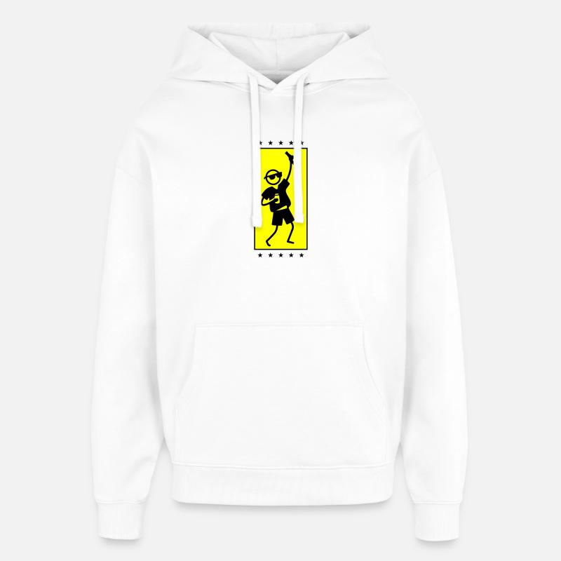 Fête, bonhomme bâton, danse - Sweat à capuche unisexe Stanley/Stella Oversized - blanc