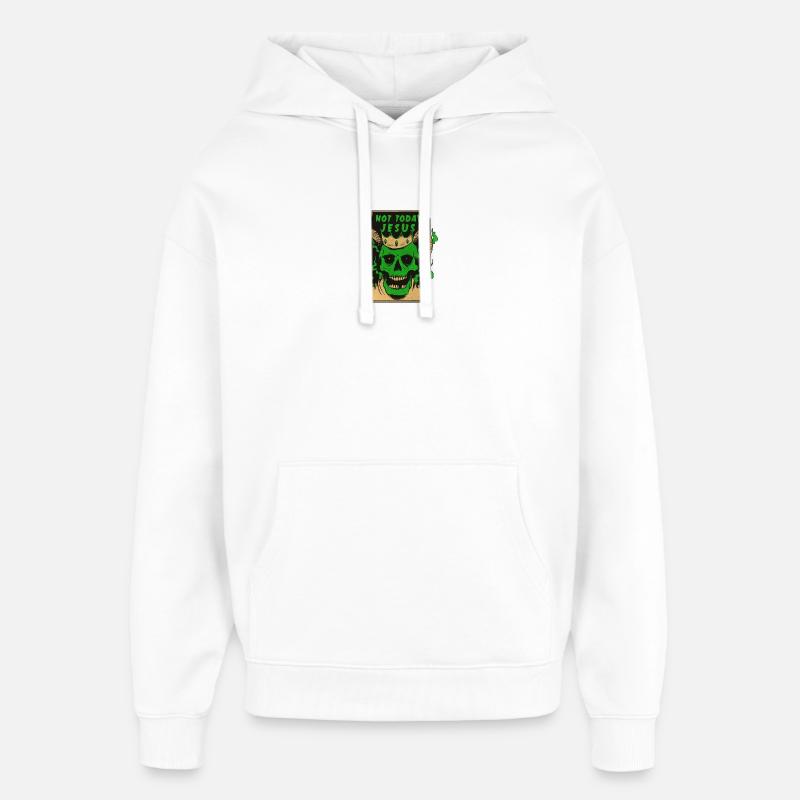 Pas aujourd'hui, Jésus, Satan, dessein. - Sweat à capuche unisexe Stanley/Stella Oversized - blanc