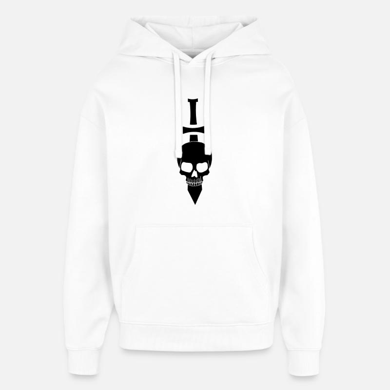 Crâne noir et épée - Sweat à capuche unisexe Stanley/Stella Oversized - blanc