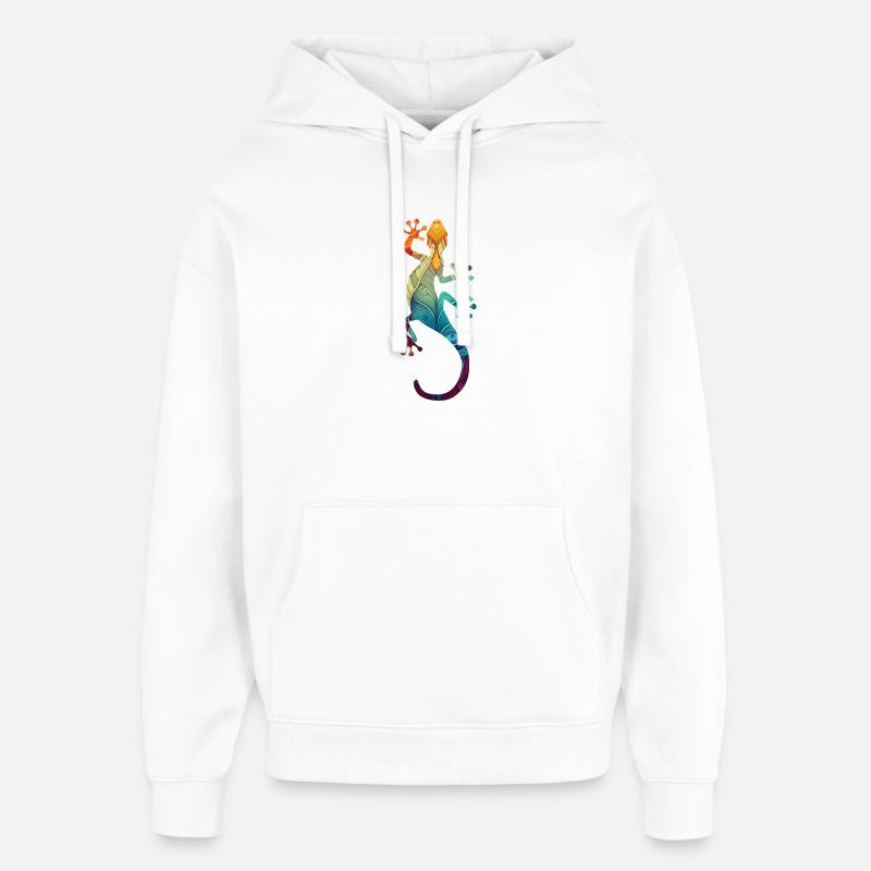Mandala Gecko - Oversized Unisex Hoodie von Stanley/Stella - Weiß