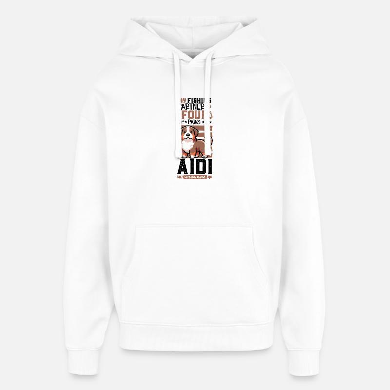 Pêche et Aïdi - Sweat à capuche unisexe Stanley/Stella Oversized - blanc