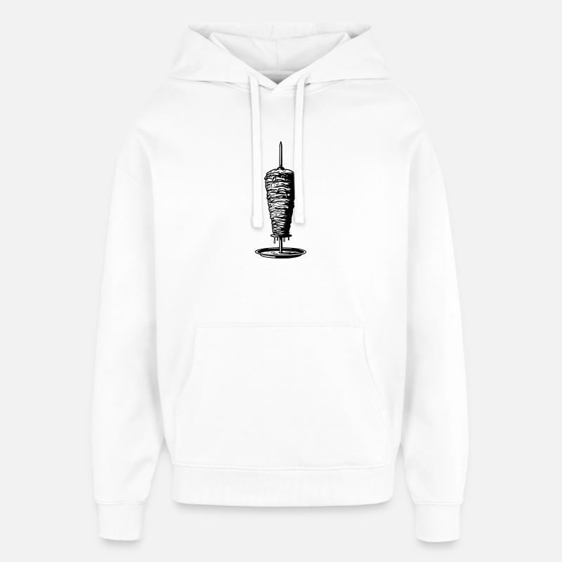 Broche kebab - Sweat à capuche unisexe Stanley/Stella Oversized - blanc