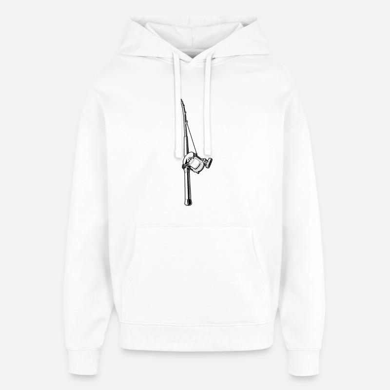 Canne à pêche - Sweat à capuche unisexe Stanley/Stella Oversized - blanc