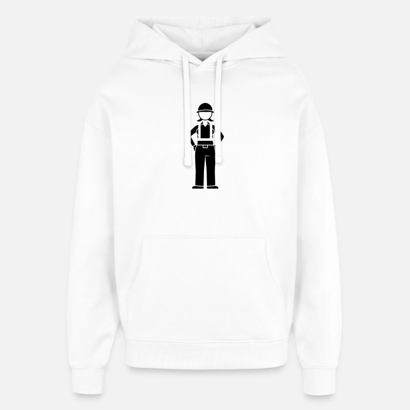 Construction Worker Construction House Construction - Oversized Unisex Hoodie by Stanley/Stella - white