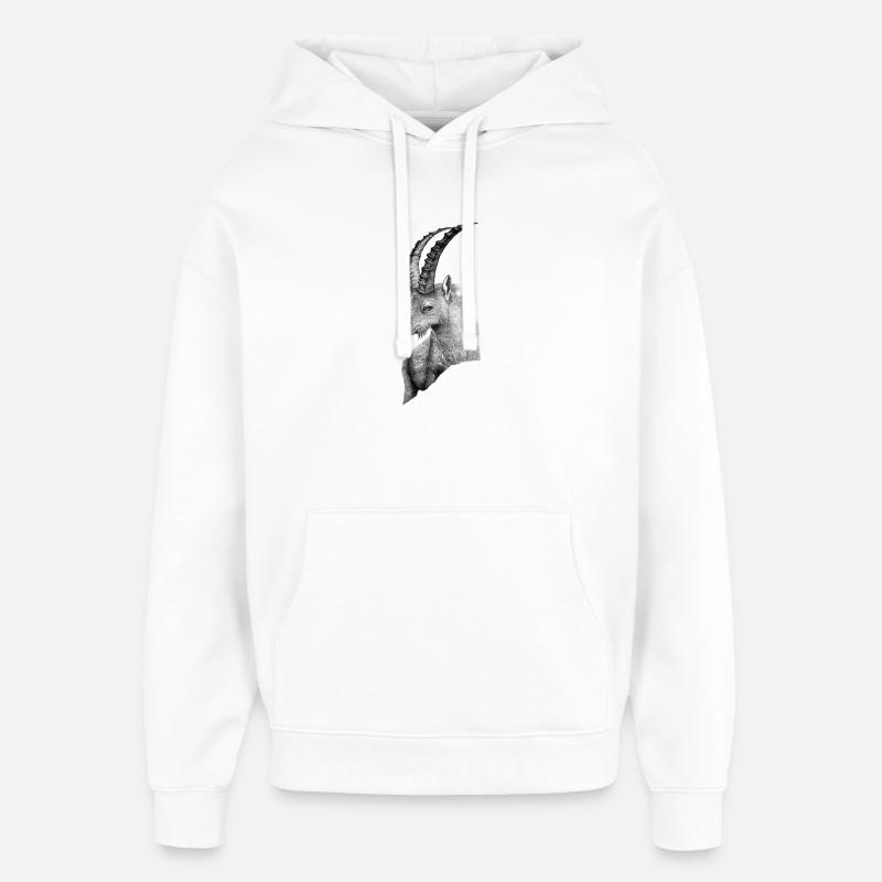 LE CAPRICORNE - Sweat à capuche unisexe Stanley/Stella Oversized - blanc