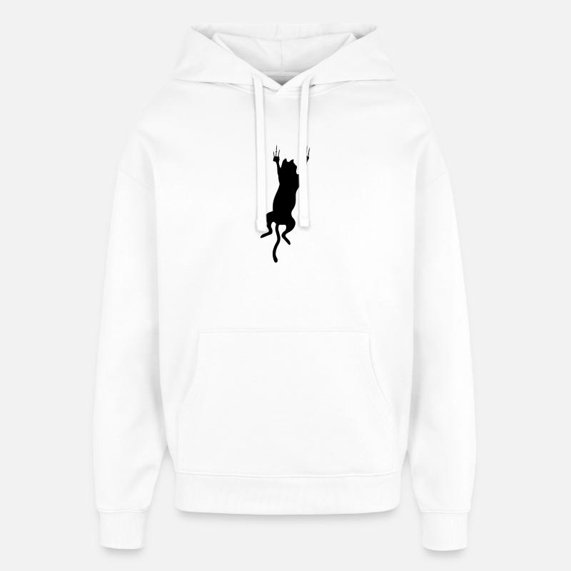 chat cat - Sweat à capuche unisexe Stanley/Stella Oversized - blanc