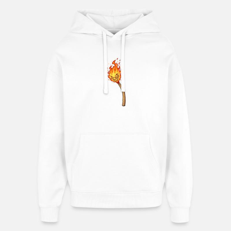 Lodernder Flammenkobold - Oversized Unisex Hoodie von Stanley/Stella - Weiß