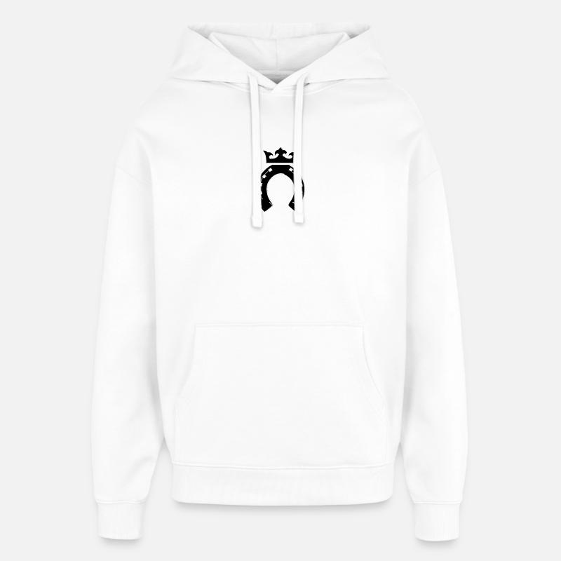 Espoo vaakuna black - Huppari unisex Stanley/Stella Oversized - valkoinen