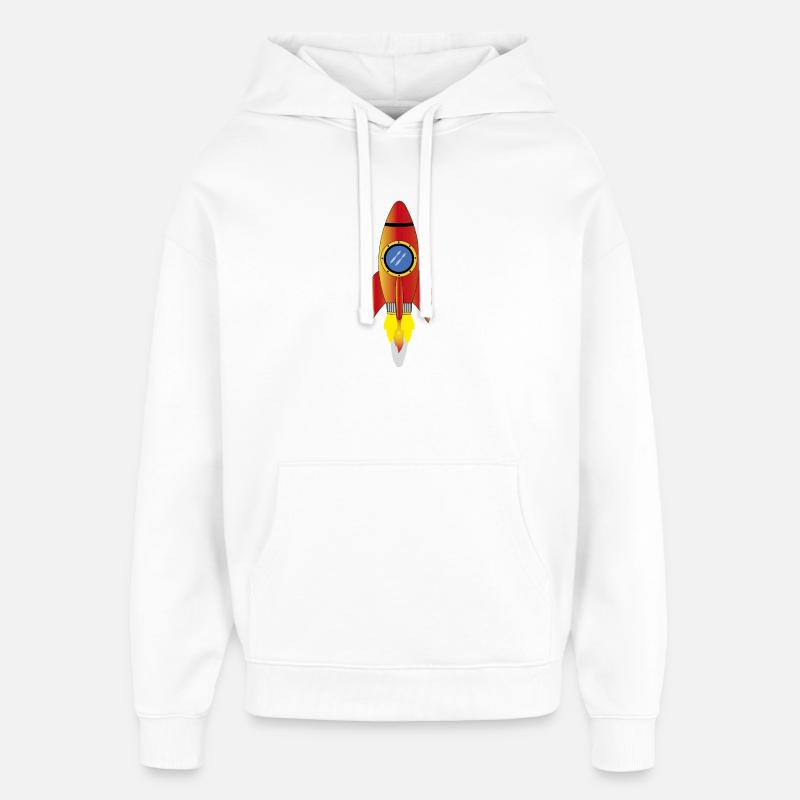 Raket - Hættetrøje unisex Stanley/Stella Oversized - hvid